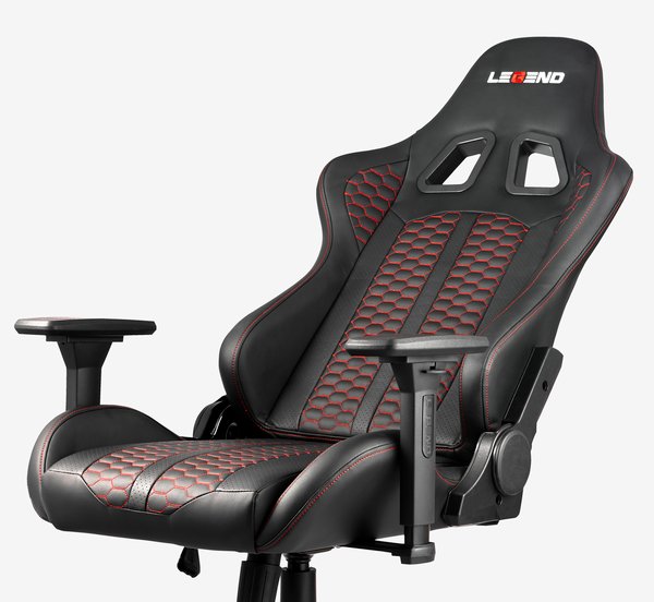 Gaming chair NIBE black faux leather/red