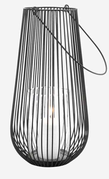 Lanterne MELIAS Ø24xH46cm noir