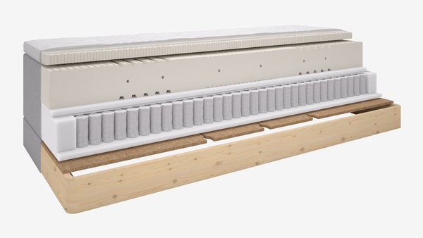 Elevationsseng 90x200cm DUNLOPILLO OSA E300 grå-32