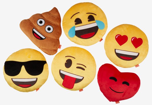 Dekorační polštář EMOJI Ø35 různé