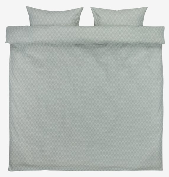 Flannel duvet cover set MARCELA Double dusty green