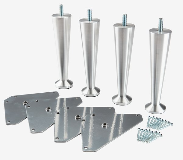 Poten Ø3,5xH15 aluminium 4 stuks