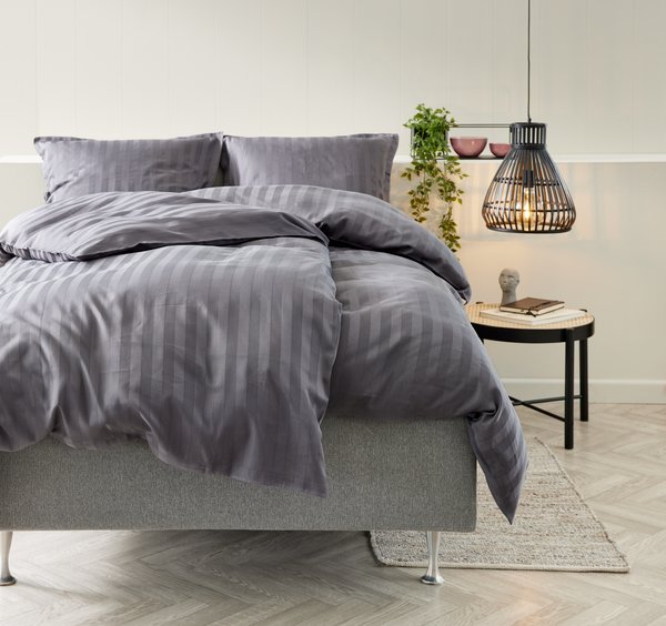 Sateen duvet cover set NELL Double anthracite
