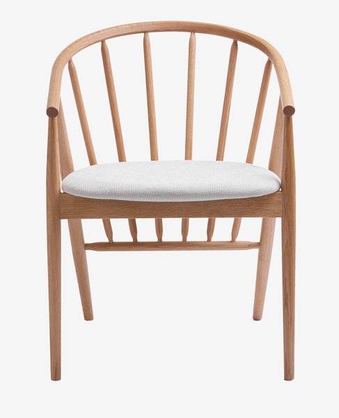 Dining chair ARNBORG oak/off-white