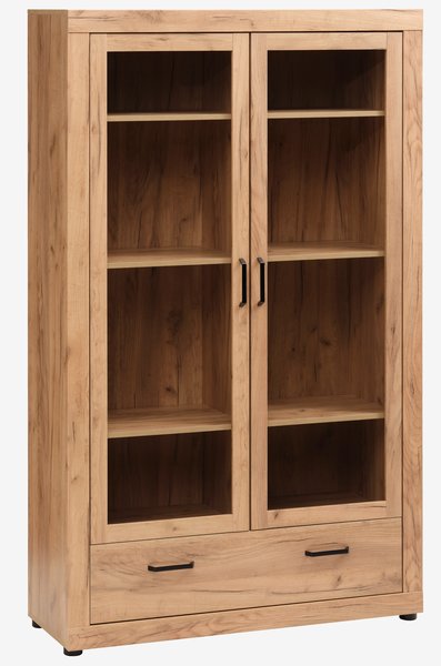 Display cabinet LINTRUP 2 doors oak colour