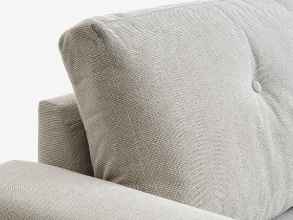 sofá-cama chaise-longue VEJLBY tecido areia claro