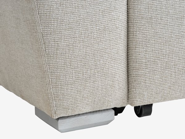 sofá-cama chaise-longue VEJLBY tecido areia claro