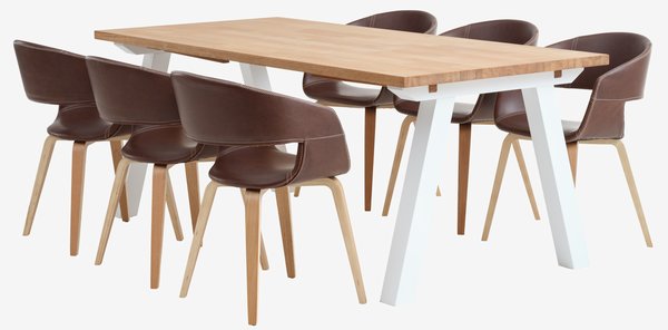SKAGEN C200 mesa branco/carvalho + 4 HOLSTEBRO cadeiras cast