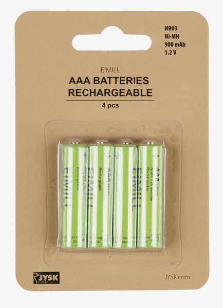 Batteri EIMILL laddbart AAA 4st/pk
