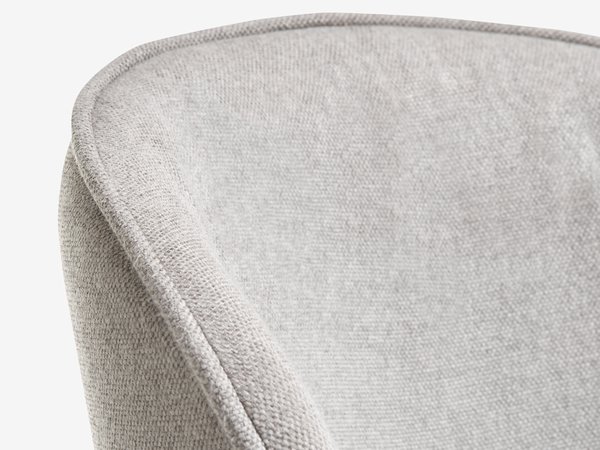 Dining chair RISSKOV light grey fabric/black