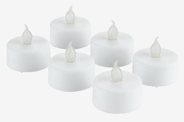 LED čajne svečke MORGAN s časovnikom 6 kosov