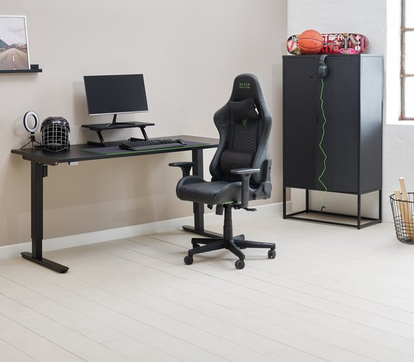 Bureau ajustable SLANGERUP 80x160 noir