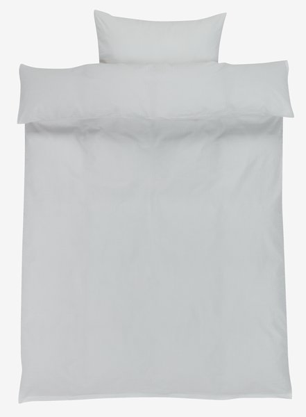 Duvet cover set TINNE seersucker single white