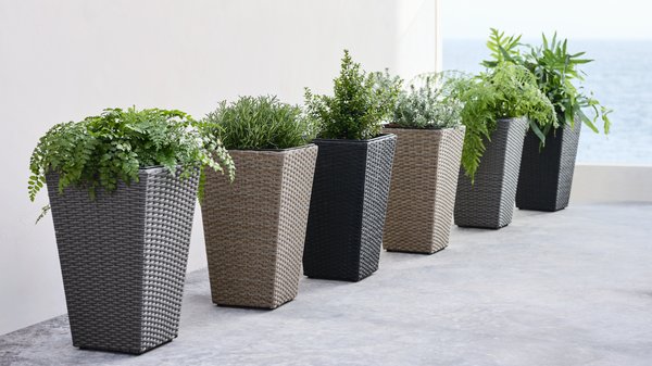 Planter basket BLOMMOR W31xL31xH50 grey