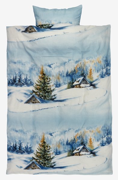 Flanell-Bettwäsche LIVIA 135x200 blau