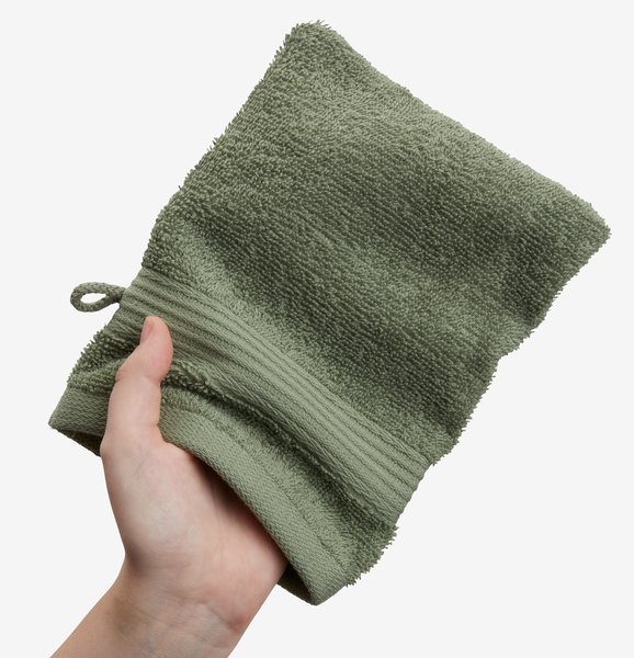 Waschhandschuh KARLSTAD 15x21 armeegrün KRONBORG