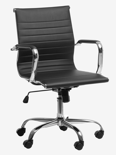 Chaise de bureau professionnelle HUMLEDAL noir/chrome