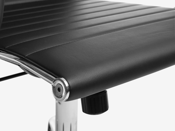 Chaise de bureau professionnelle HUMLEDAL noir/chrome