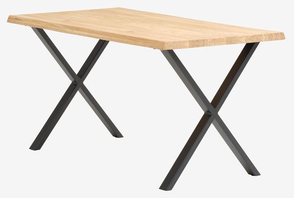 Dining table ROSKILDE/ROSLEV 80x140 natural oak/black