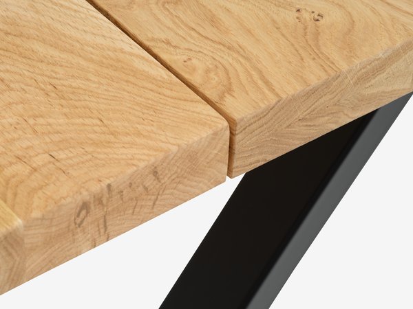 Table ROSLEV 80x140 chêne naturel/noir