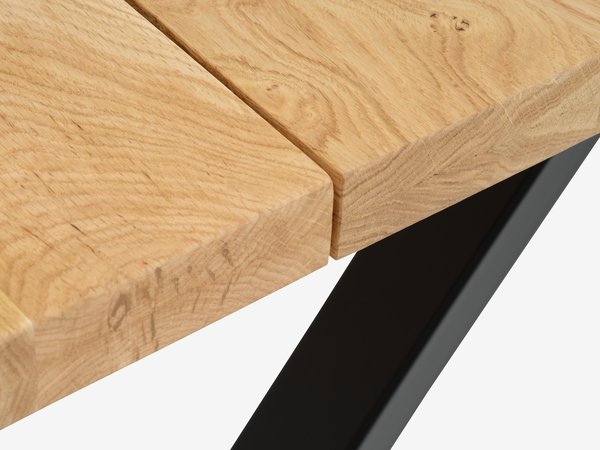 Eettafel ROSKILDE/ROSLEV 80×140 naturel eiken/zwart