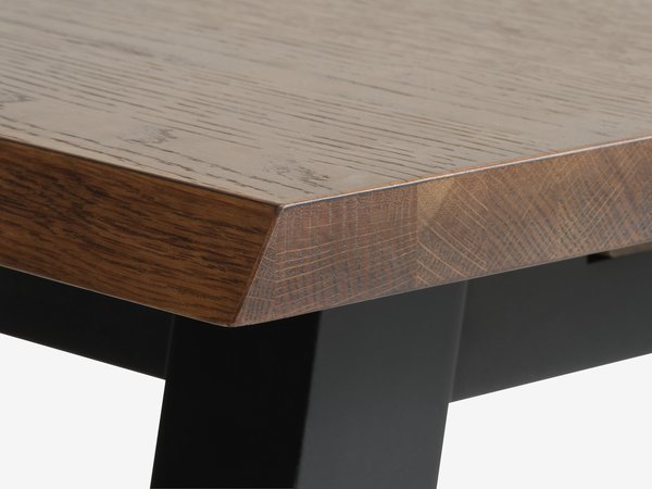 SKOVLUNDE L200 tafel donker eiken + 4 JONSTRUP cognac