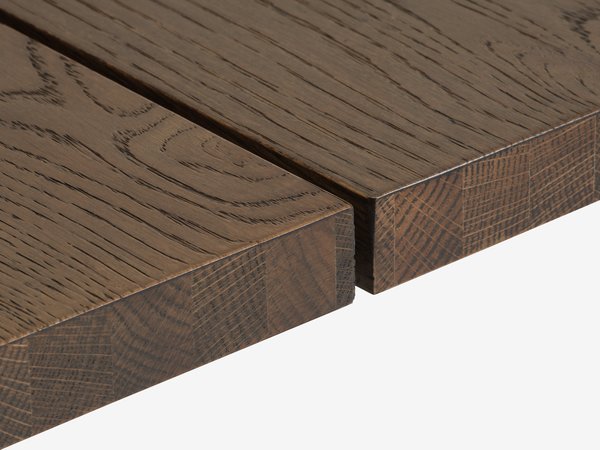 SKOVLUNDE L160 table dark oak + 4 PURHUS grey/black