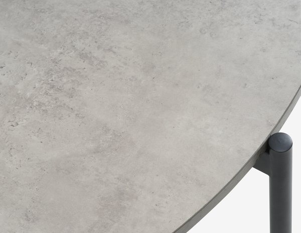 Dining table TERSLEV Ø120 concrete colour/black