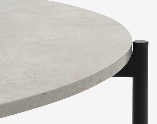 Table TERSLEV Ø120 couleur béton/noir