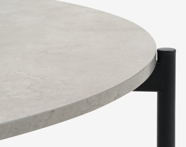 Tafel TERSLEV Ø120 beton kleur/zwart