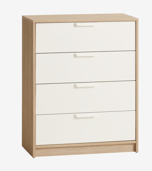 Commode 4 tiroirs JENSLEV chêne/blanc