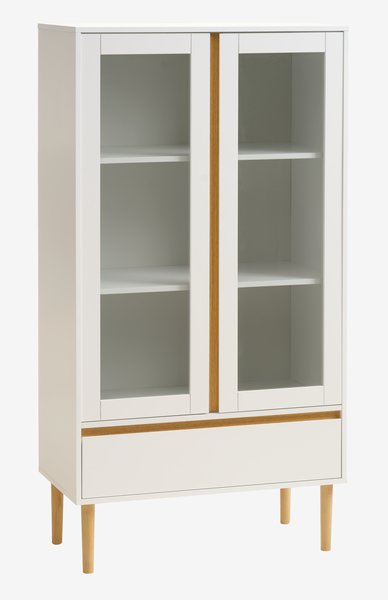 Display cabinet FENSMARK 2 doors wht/oak