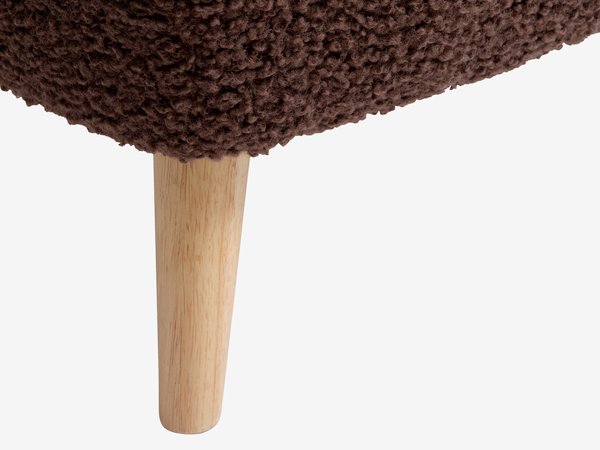 Pouffe VILDSUND 52x41 brown fabric/natural