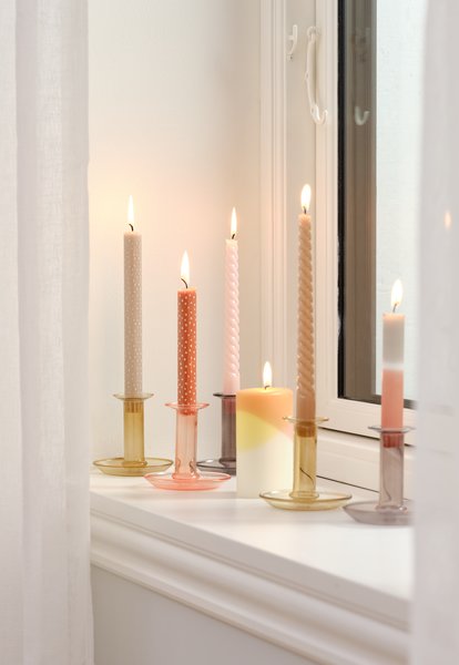 Candle BALDUR H26cm rose pack of 4