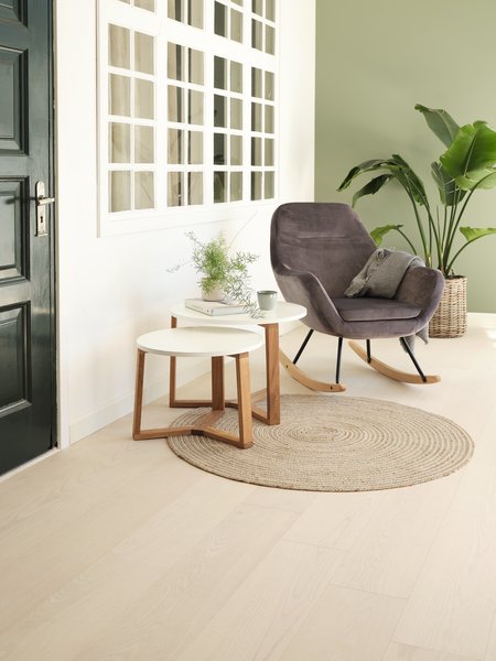 Tavolini sovrapponibili SVENSTRUP bianco/rovere 2 pezzi