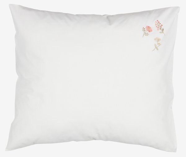 Taie d'oreiller MAJ 40x40 blanc/rose