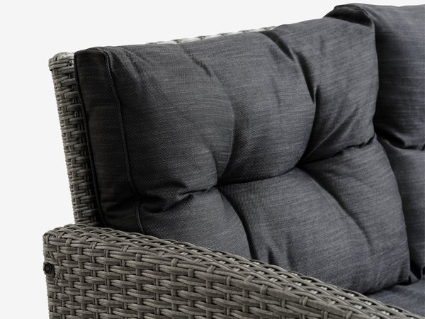 Sofá lounge com chaise-longue MORA 3 lugares cinzento