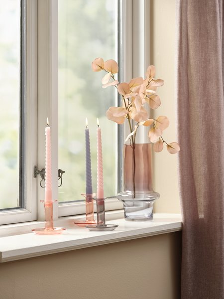 Candle BALDUR H26cm rose pack of 4