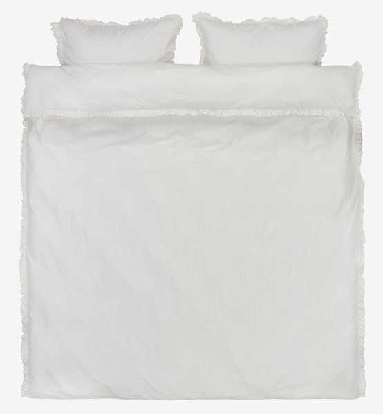 Conjunto capa edredão ELMA algodão lavado 240x220 branco