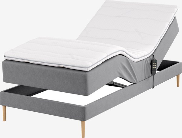 Lit réglable 90x200cm BJORSUND GE35 gris-23