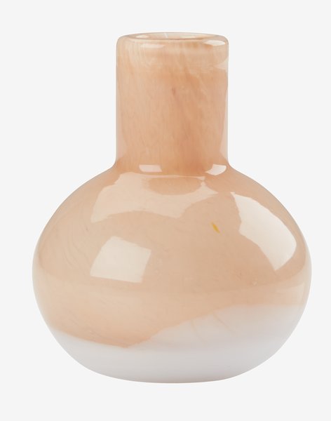 Vase ASLE Ø9xH11cm oransje/hvit