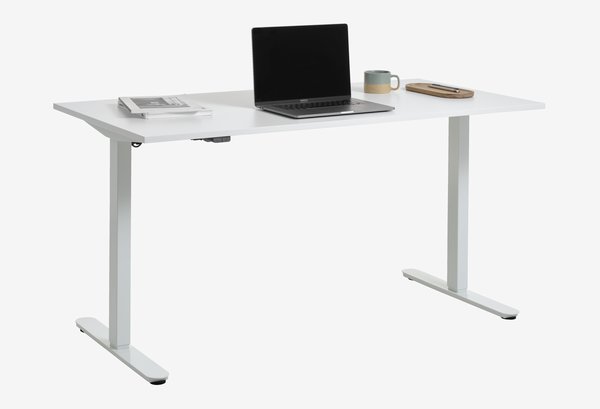 Höhenverstellbarer Schreibtisch SVANEKE 80x160 weiss