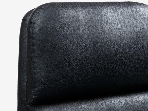 Fauteuil TANKEDAL met voetenbank zwart kunstleer