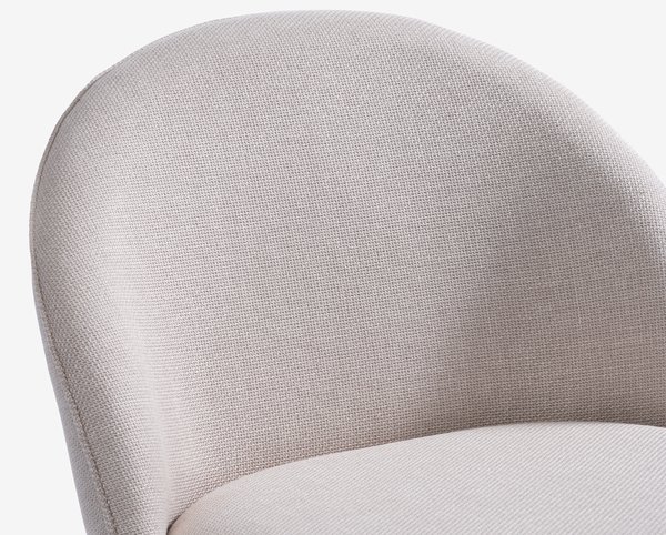 Fauteuil THORUP beige stof/eiken kleur