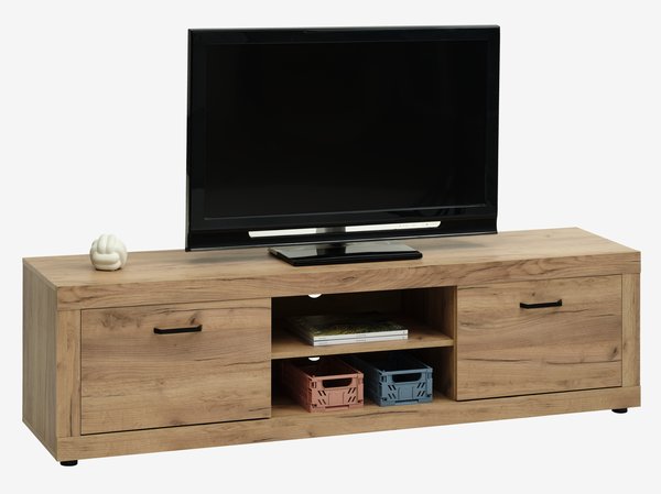 TV bench LINTRUP 2 doors natural oak colour