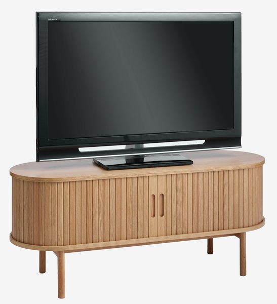 TV-meubel LYNGVIG 120 cm 2 tambour deuren naturel eiken