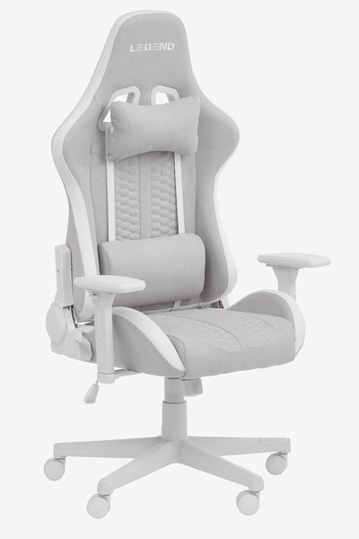 Gamingstuhl NIBE Stoff weiß/beige