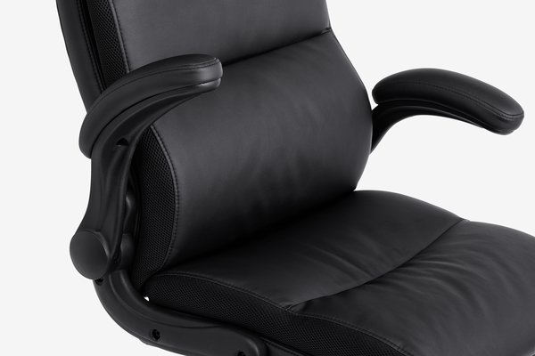 Chaise de bureau professionnelle KASTBJERG simili cuir noir