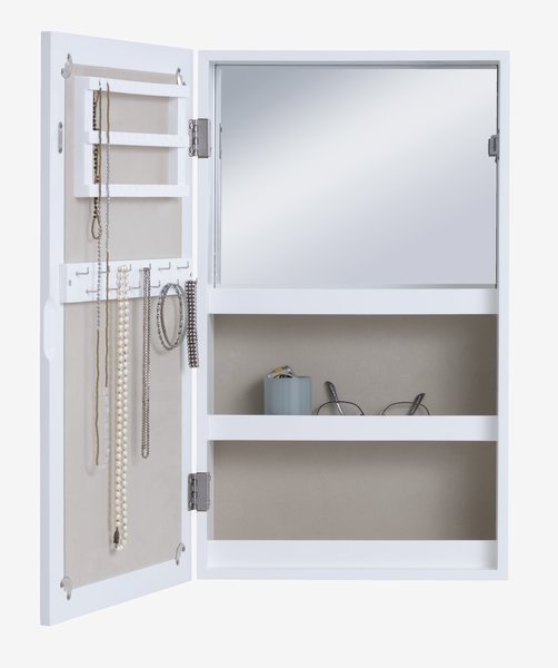 Armoire à bijoux MALLING a/miroir blanc