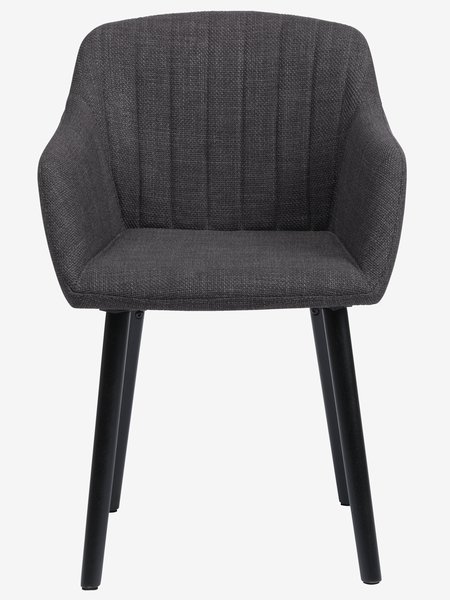 Dining chair ADSLEV anthracite grey fabric/black
